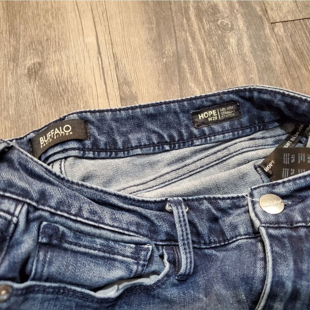 Buffalo Hope Mid Rise Straight Denim Jeans - Picture 3 of 6
